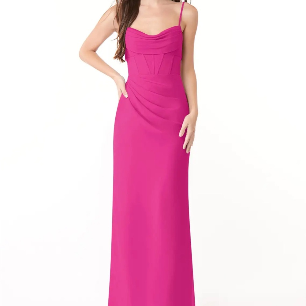 Azazie chiffon fuschia bridesmaid dress